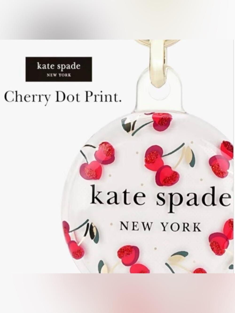 HTF Kate Spade Cherry Dot AirTag Case NIB + Apple Find My Tag BUNDLE - Picture 4 of 8